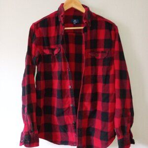 George Flannel Red and Black Button Up